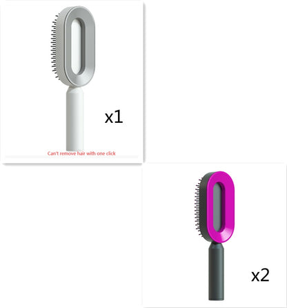 Self Cleaning Hair Brush For Women One-key Cleaning Hair