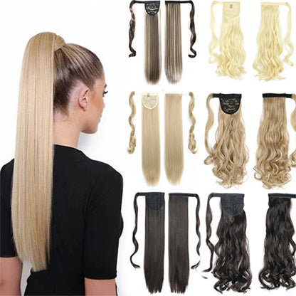 Long Straight Wrap Around Clip In Ponytail Hair Extension