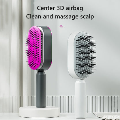 Self Cleaning Hair Brush For Women One-key Cleaning Hair